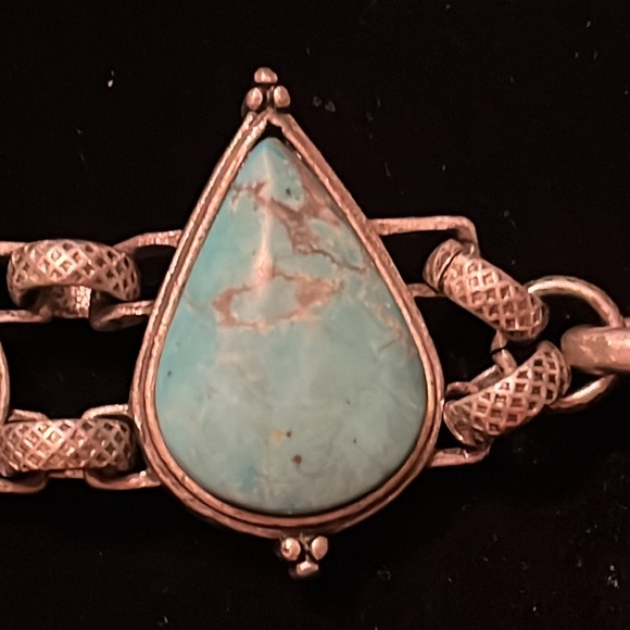 Turquoise & Silver Two Sided Necklace - Picture 9 of 16